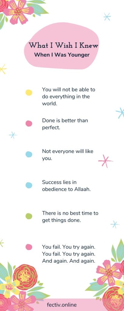Infographic of what I wish I knew when I was younger