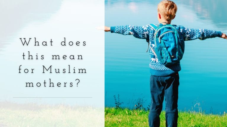 What does this mean for Muslim mothers? - Boy with raised arms in the background