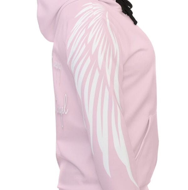'Keeping the "Right" Angel Busy...' Islamic Women's Hoodie right side arm with wings design