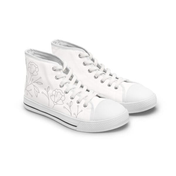 Floral high top sneakers looking pretty