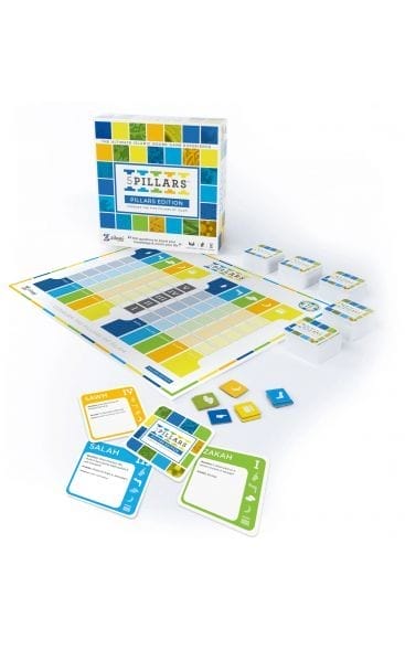 5 pillars board game on white background