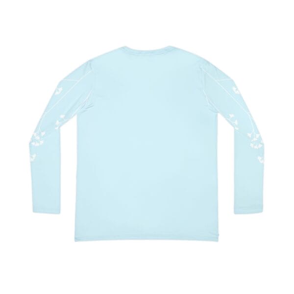 Elegant Blue Shirt with Delicate Wildflower Sleeves - Image 2