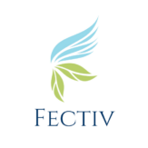 fectiv logo with green leaves and blue wing